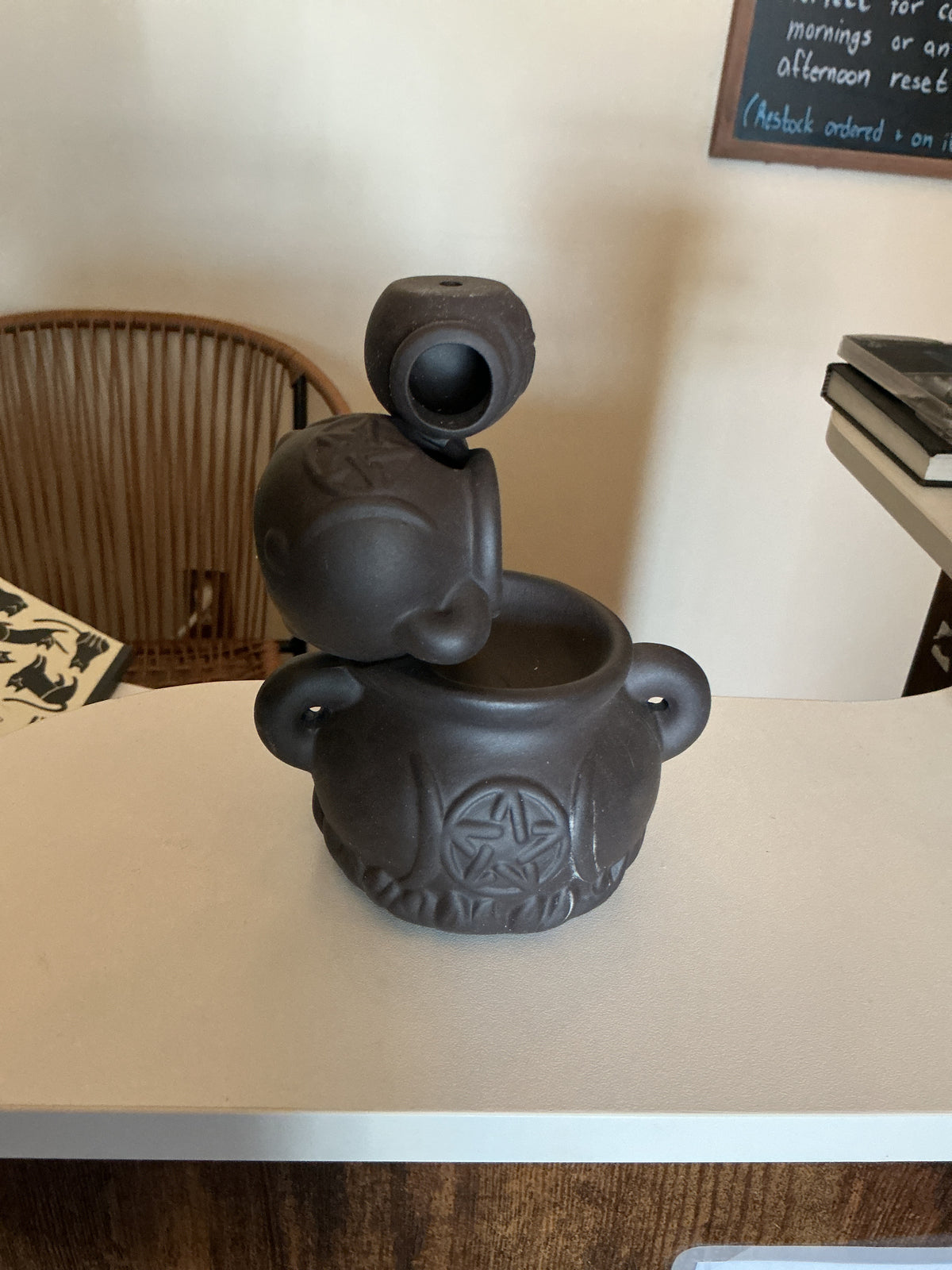 Triple moon cauldron burner